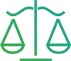 Icon representing legal scales symbolizing justice and balance.